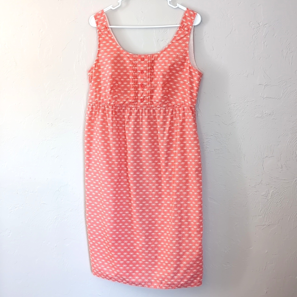 Hanna Anderson 100% Cotton All-over Ditzy Print Pink Dress Women's Size 12